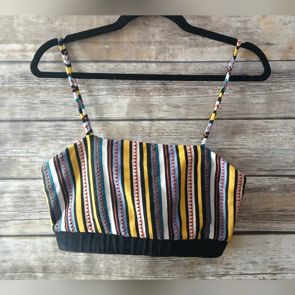 Striped, Multicolor, Knit Crop Top, ZARA